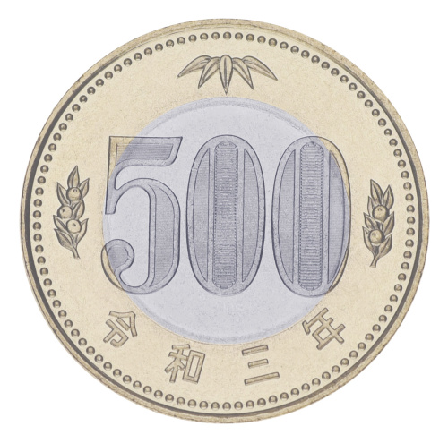 фото Япония 500 йен 2021 Биметалл UNC Флора - Дерево Павловния (Кири)