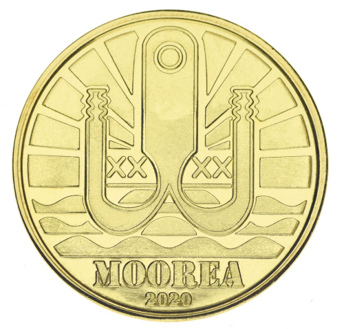 фото Муреа 1 доллар 2020 UNC Рыба - Акула-молот