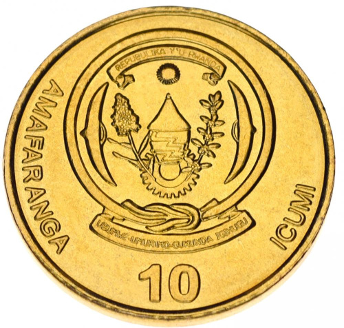 фото Руанда 10 франков 2009 UNC (KM#34)