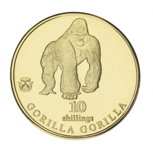 фото Биафра 10 шиллингов 2021 UNC Горилла