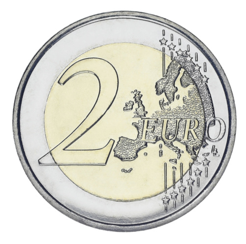 фото Монако 2 евро 2025 Биметалл UNC Регулярный выпуск