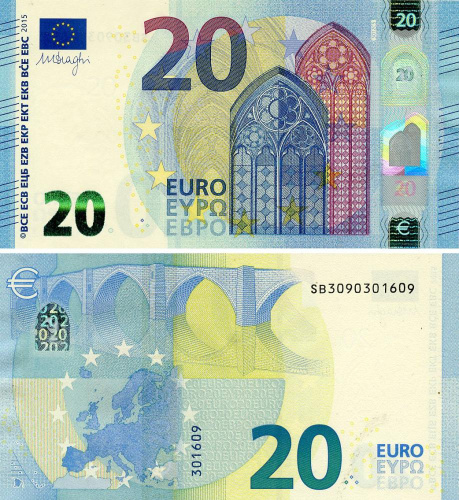 фото Италия 20 евро 2015 SB S012 UNC