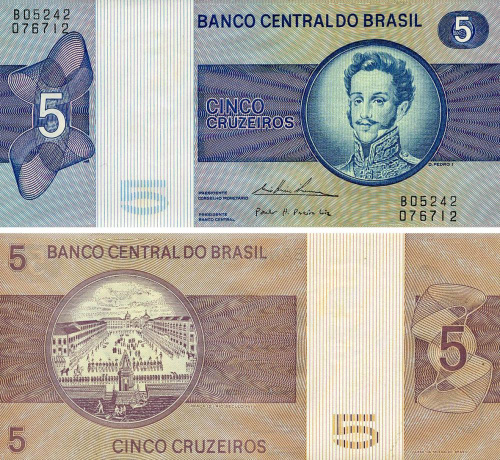 фото Бразилия 5 крузейро 1970-1973 AU-UNC (P192c)
