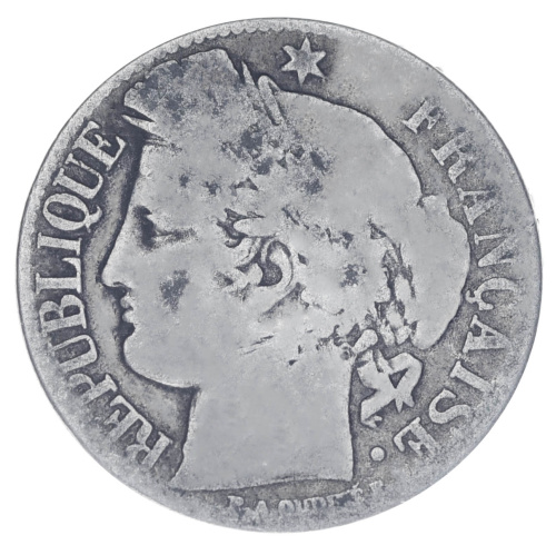 фото Франция 1 франк 1881 Серебро F-VF