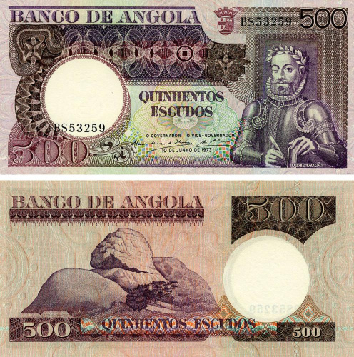 фото Ангола 500 эскудо 1973 UNC (P107)