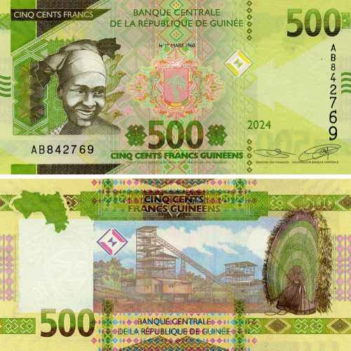 фото Гвинея 500 франков 2024 UNC (PW52)
