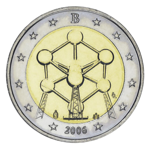 фото Бельгия 2 евро 2006 Биметалл UNC Атомиум