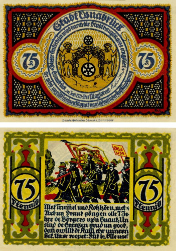 фото Германия Нотгельд 75 пфеннигов 1921 F-VF Ганновер