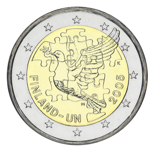 фото Финляндия 2 евро 2005 Биметалл UNC ООН