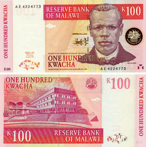фото Малави 100 квача 1997 UNC (P40)