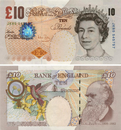 фото Великобритания Англия 10 фунтов 2000 UNC (P389)