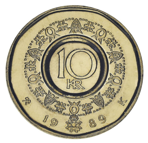 фото Норвегия 10 крон 1989 UNC