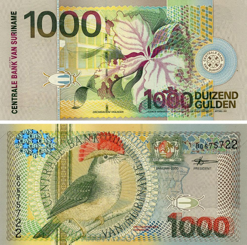 фото Суринам 1000 гульденов 2000 UNC (P151)