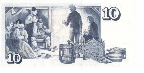 фото Исландия 10 крон 1991 UNC