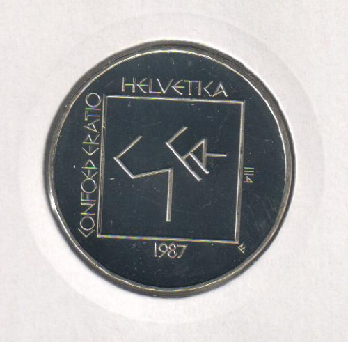 фото Швейцария 5 франков 1987 UNC Архитектор Ле Корбюзье