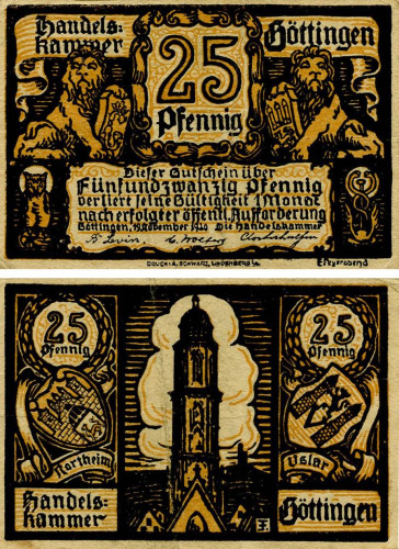 фото Германия Нотгельд  25 пфеннигов 1920  F-VF Линденберг