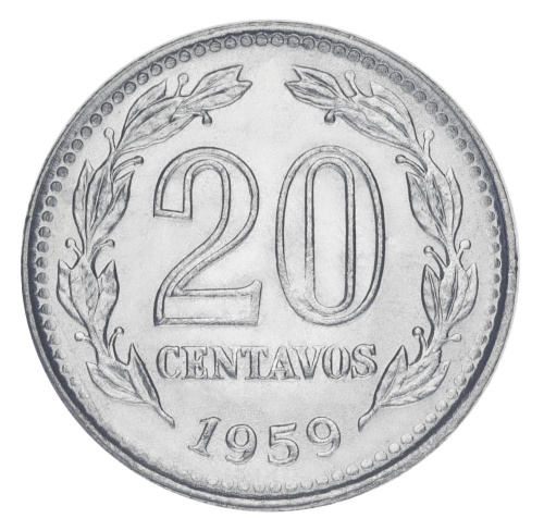 фото Аргентина 20 сентаво 1959 UNC