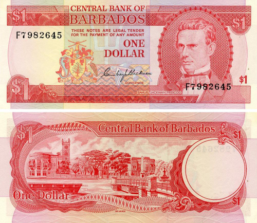 фото Барбадос 1 доллар 1973 UNC (P29)
