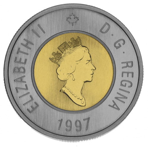 фото Канада 2 доллара 1997 Биметалл UNC Медведь