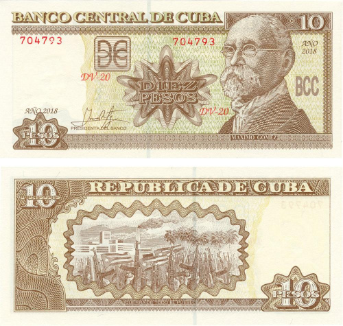фото Куба 10 песо 2018 UNC (P117)