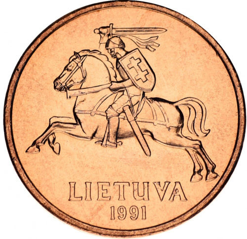 фото Литва 50 центов 1991 AU-UNC