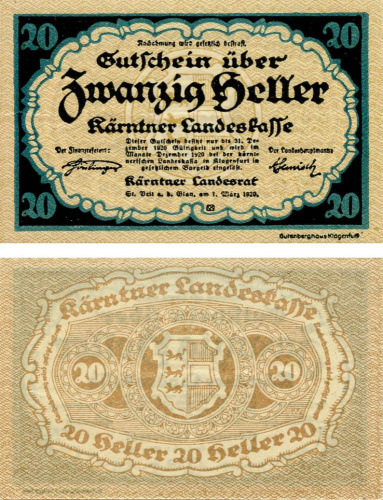 фото Австрия 20 геллеров 1920 UNC (PS107)