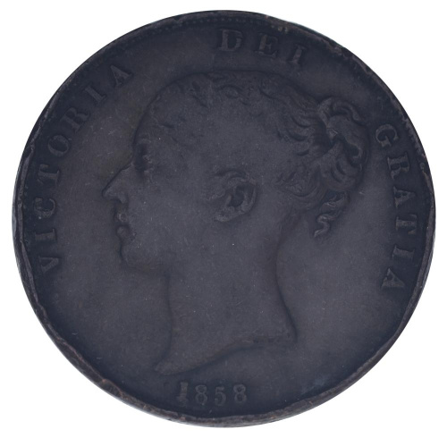 фото Великобритания 1 пенни 1858 F-VF