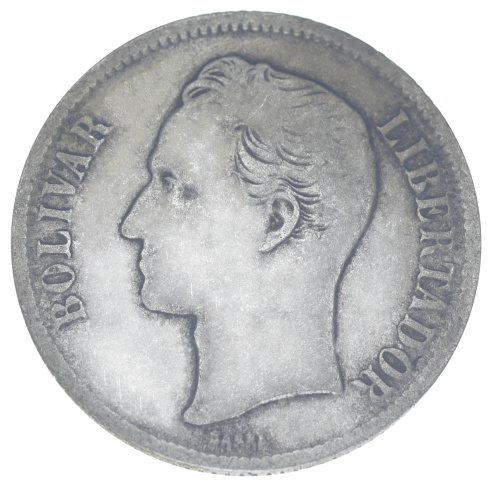 фото Венесуэла 1 боливар 1954 Серебро F-VF (Ag 835, 5 грамм)