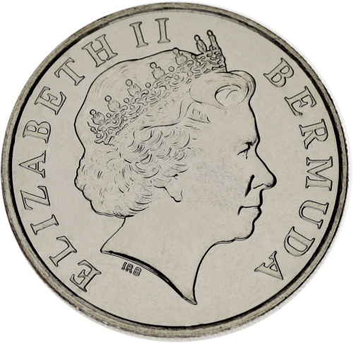 фото Бермуды 25 центов 2008 UNC Птица