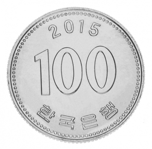 фото Южная Корея 100 вон 2015 UNC