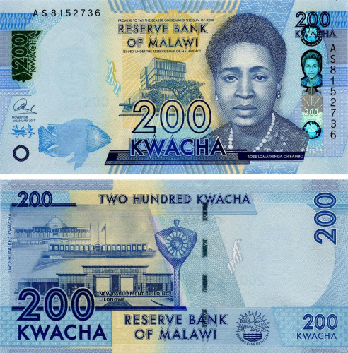 фото Малави 200 квача 2017 UNC (P60d)