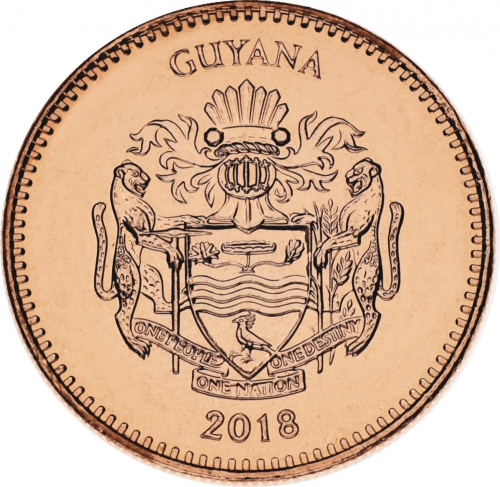 фото Гайана 5 долларов 2018 UNC (KM#51)