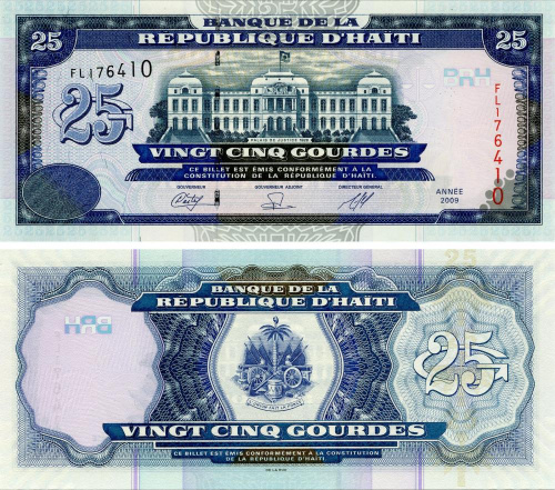 фото Гаити 25 гурдов 2009 UNC (P266)