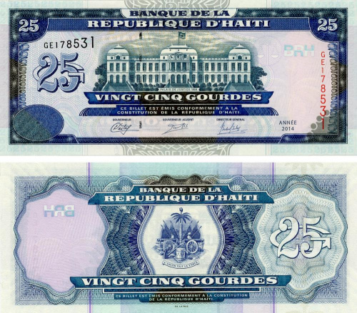 фото Гаити 25 гурдов 2014 UNC (P266)