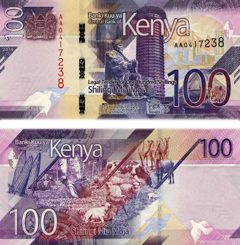 фото Кения 100 шиллингов 2019 UNC (P53)