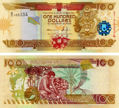 фото Соломоновы острова 100 долларов 2009 UNC (P30)