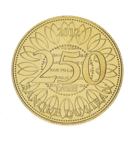 фото Ливан 250 ливров 2012 UNC Счастливая монета