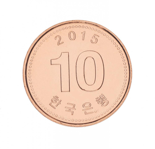 фото Южная Корея 10 вон 2015 UNC
