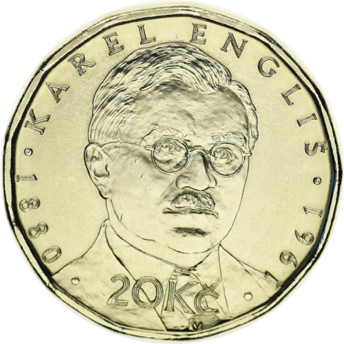 фото Чехия 20 крон 2019 UNC Памятная Энглис