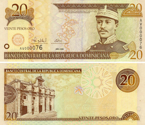 фото Доминикана 20 песо 2000 UNC (P160a)