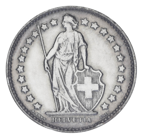 фото Швейцария 1/2 франка 1944 Серебро F-VF (Ag 835, 2,5 грамма)