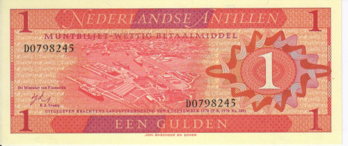 фото Нидерландские Антилы 1 гульден 1970 UNC (P20a)
