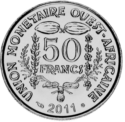 фото Западная Африка 50 франков 2011 UNC (KM#6)