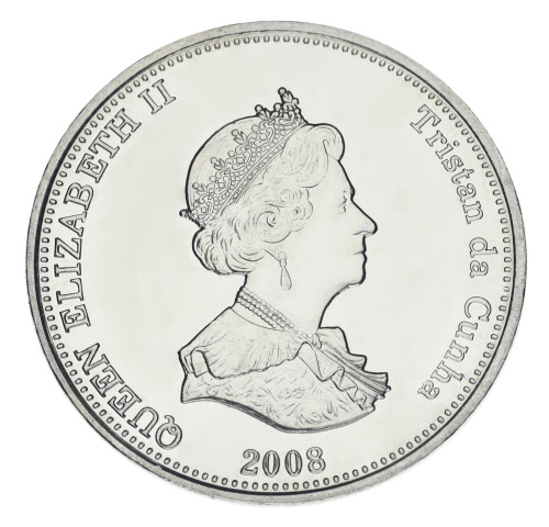 фото Тристан-да-Кунья 1 крона 2008 UNC Кашалоты