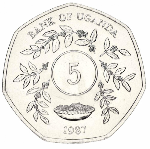 фото Уганда 5 шиллингов 1987 F-VF (KM#29)