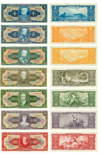 фото Бразилия набор из 7 банкнот UNC