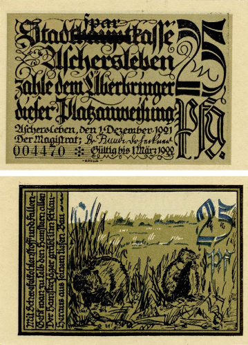 фото Германия Нотгельд  25 пфеннигов 1921  F-VF Ошерслебен