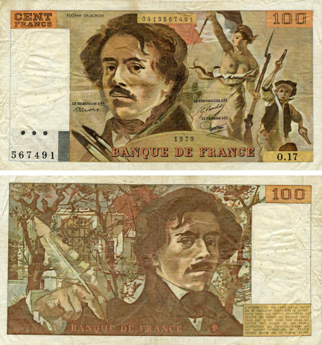 фото Франция 100 франков 1979 F-VF (P154a)