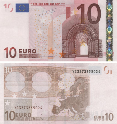 фото Греция 10 евро 2002 Y N036 UNC