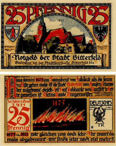 фото Германия Нотгельд 25 пфеннигов 1921 F-VF Биттерфельд
